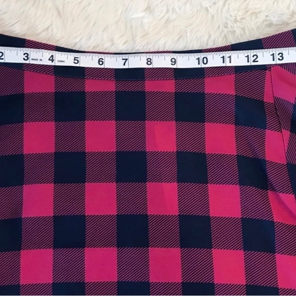 NWT Draper James Buffalo Check Mid A line: plaid print- pink and blue. Size 6 - Picture 7 of 8